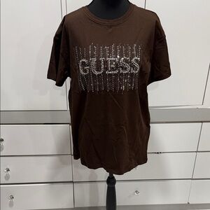 Guess Chocolate Tee with Sparkling Logo